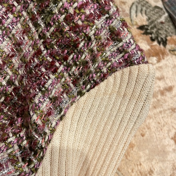 St. John Sport Tweed Zip Front Sweater Jacket | Ivory/Purple Size S- M (m) - Picture 8 of 10